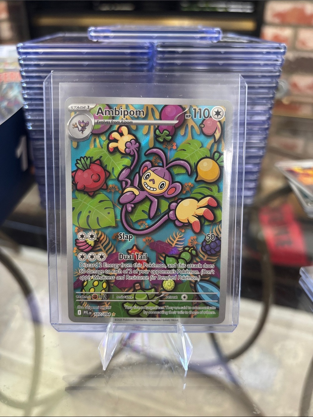 Ambipom Illustration Rare Pokémon Mega Evolution Phantasmal Flames 107/094